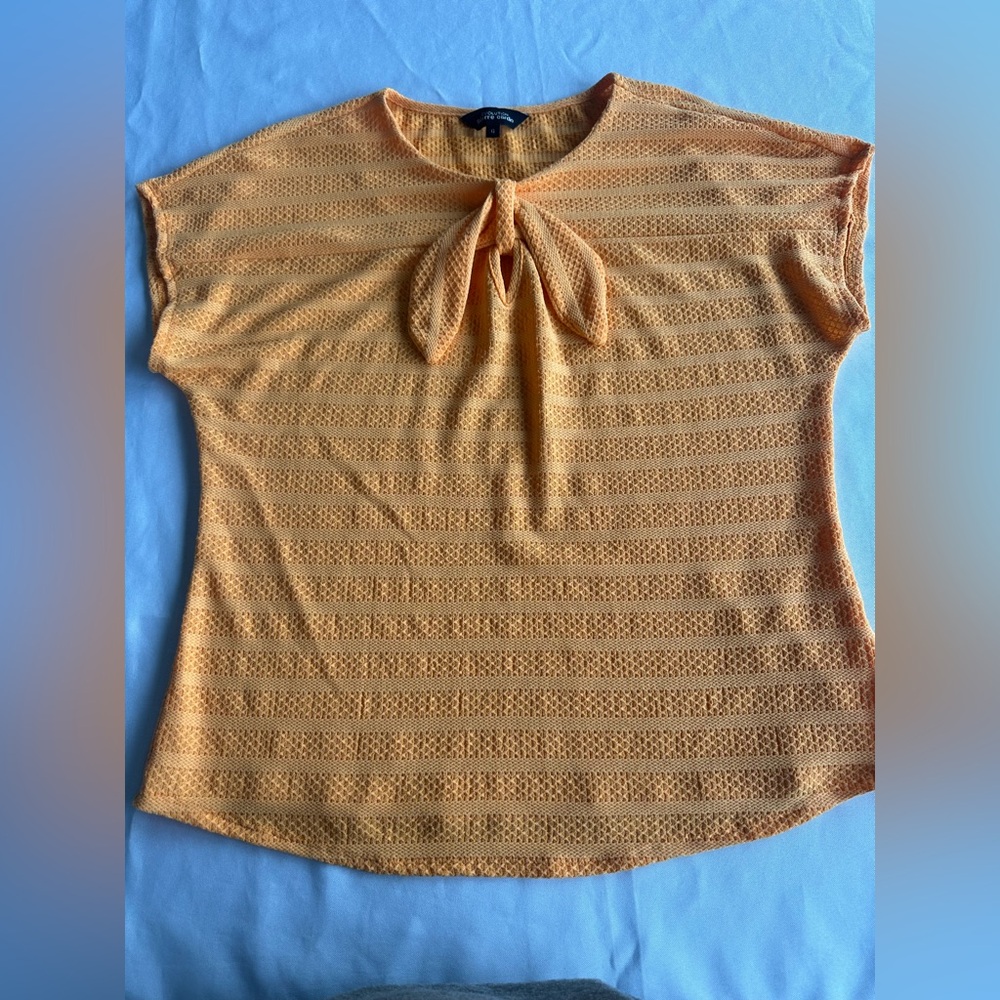 Pierre Cardin Apricot Tie-Front Blouse Size G or Large